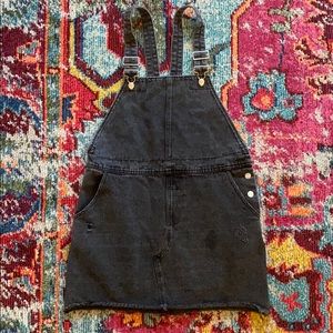 Lulus Aria Washed Black Denim Overall Skirt